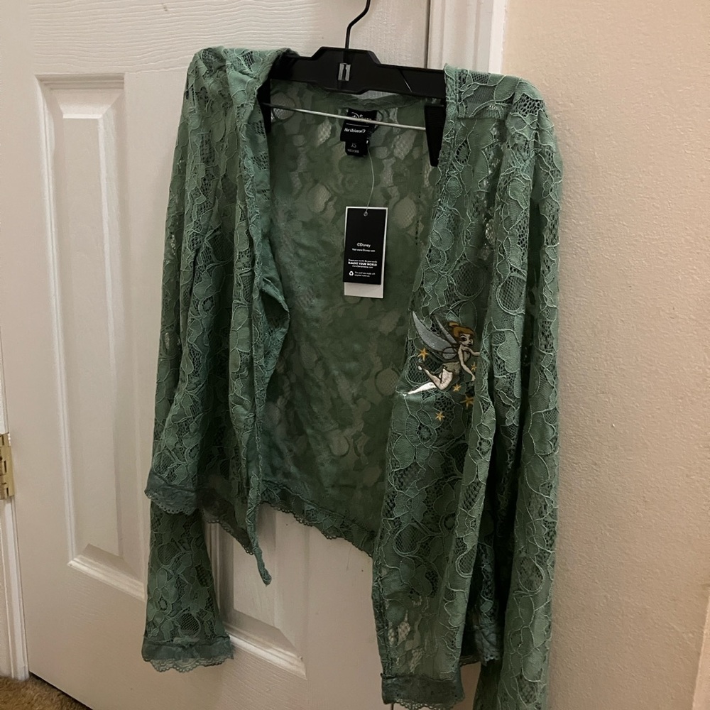 Green tinkerbell her universe Lace Bell Sleeve Top